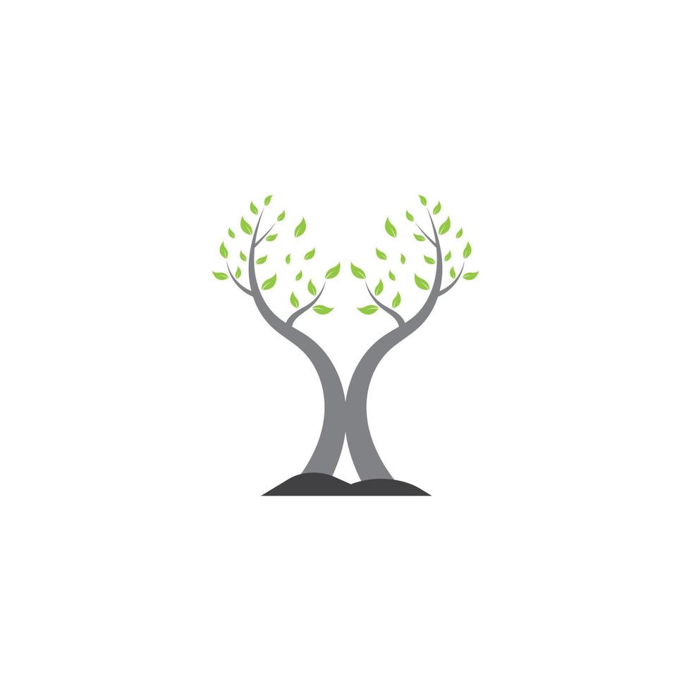 plantilla de diseño de concepto de logotipo de árbol y asta de naturaleza vector