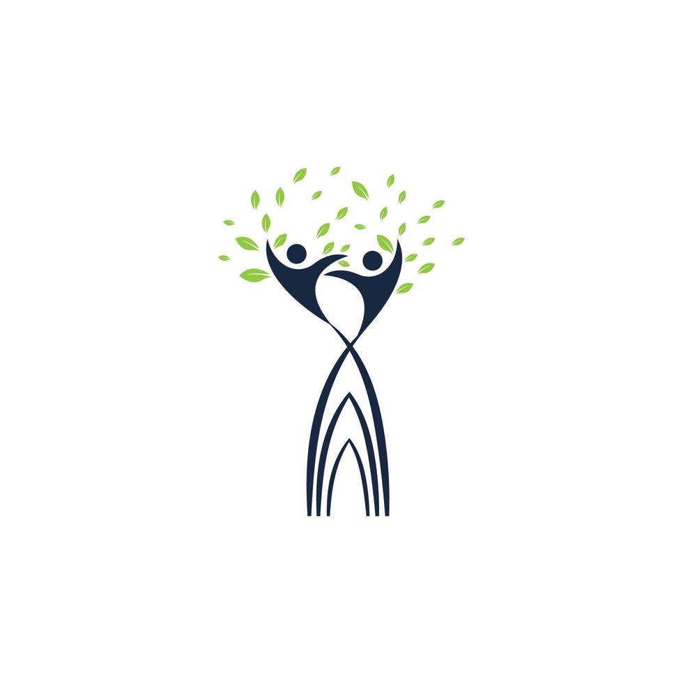human tree and antler logo concept design template vector