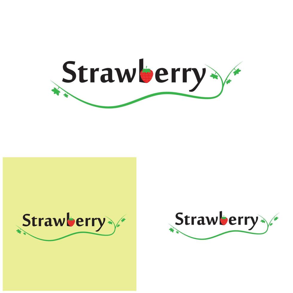 Strawberry  logo vector icon background template illustration