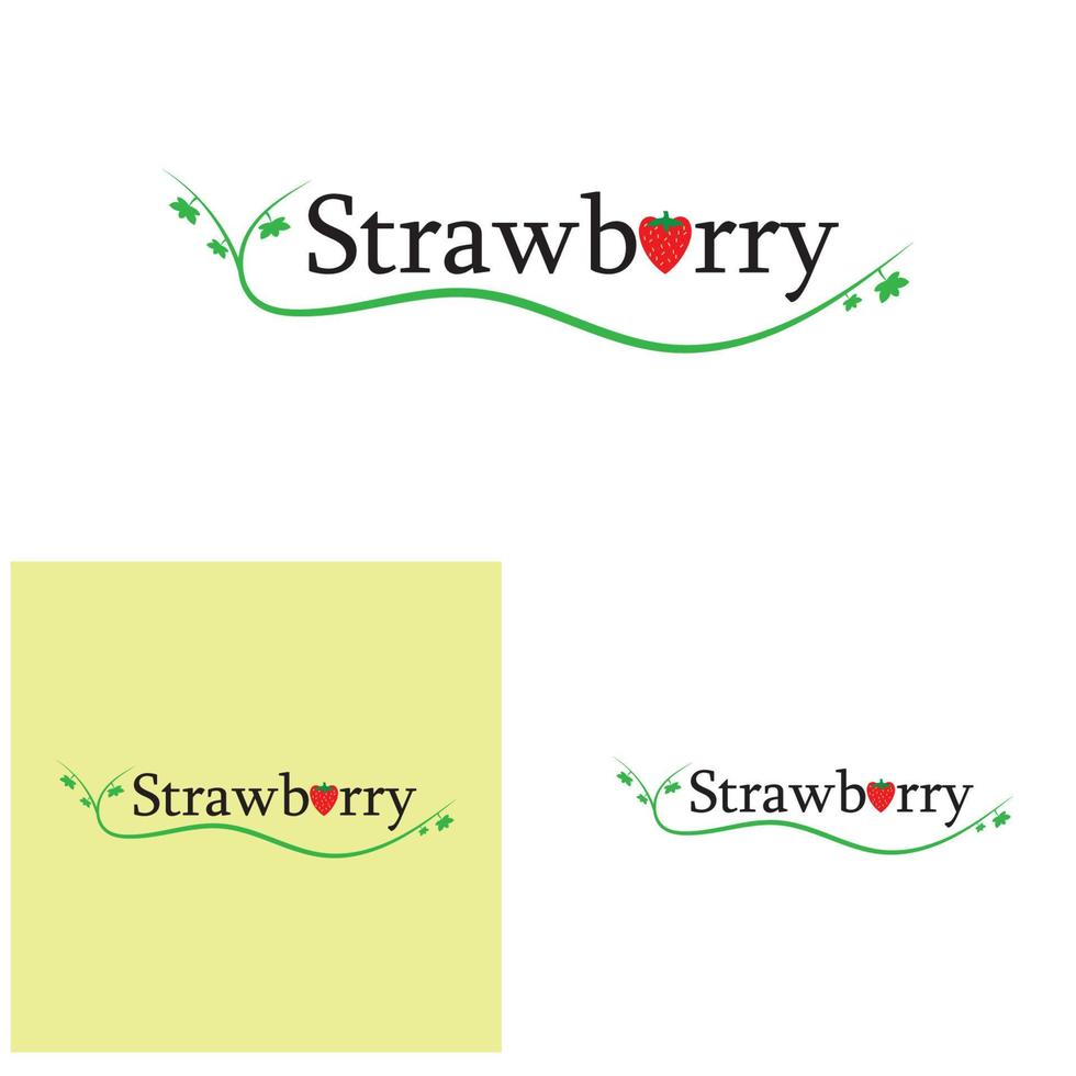 Strawberry  logo vector icon background template illustration