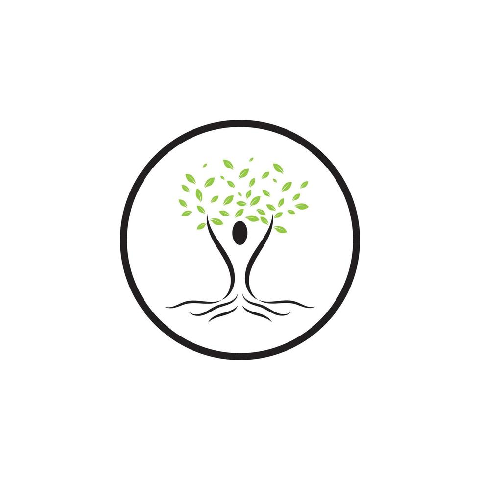human tree and antler logo concept design template vector