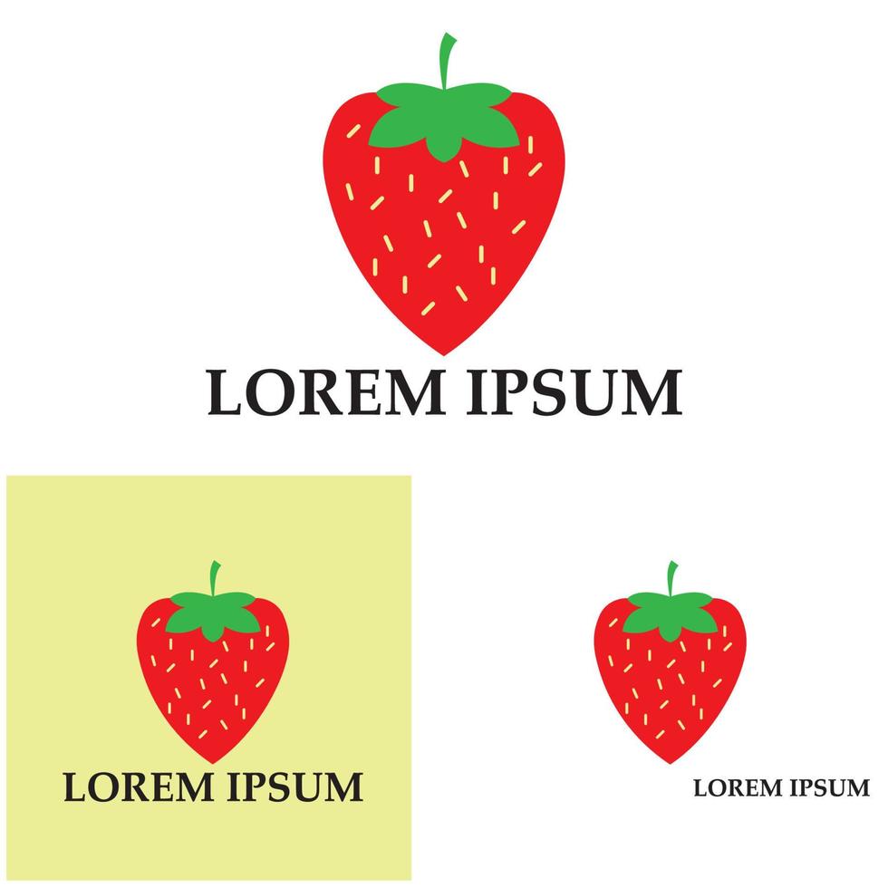 ilustración de plantilla de fondo de icono de vector de logotipo de fresa