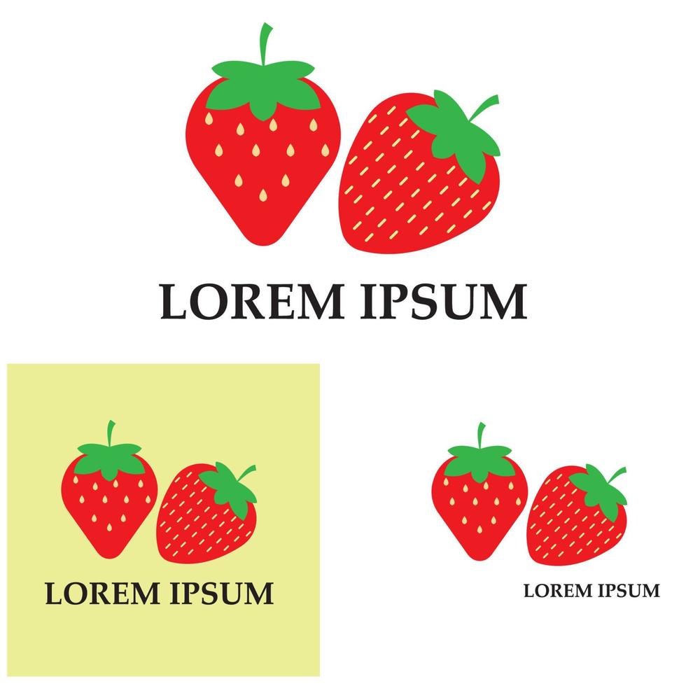 Strawberry  logo vector icon background template illustration