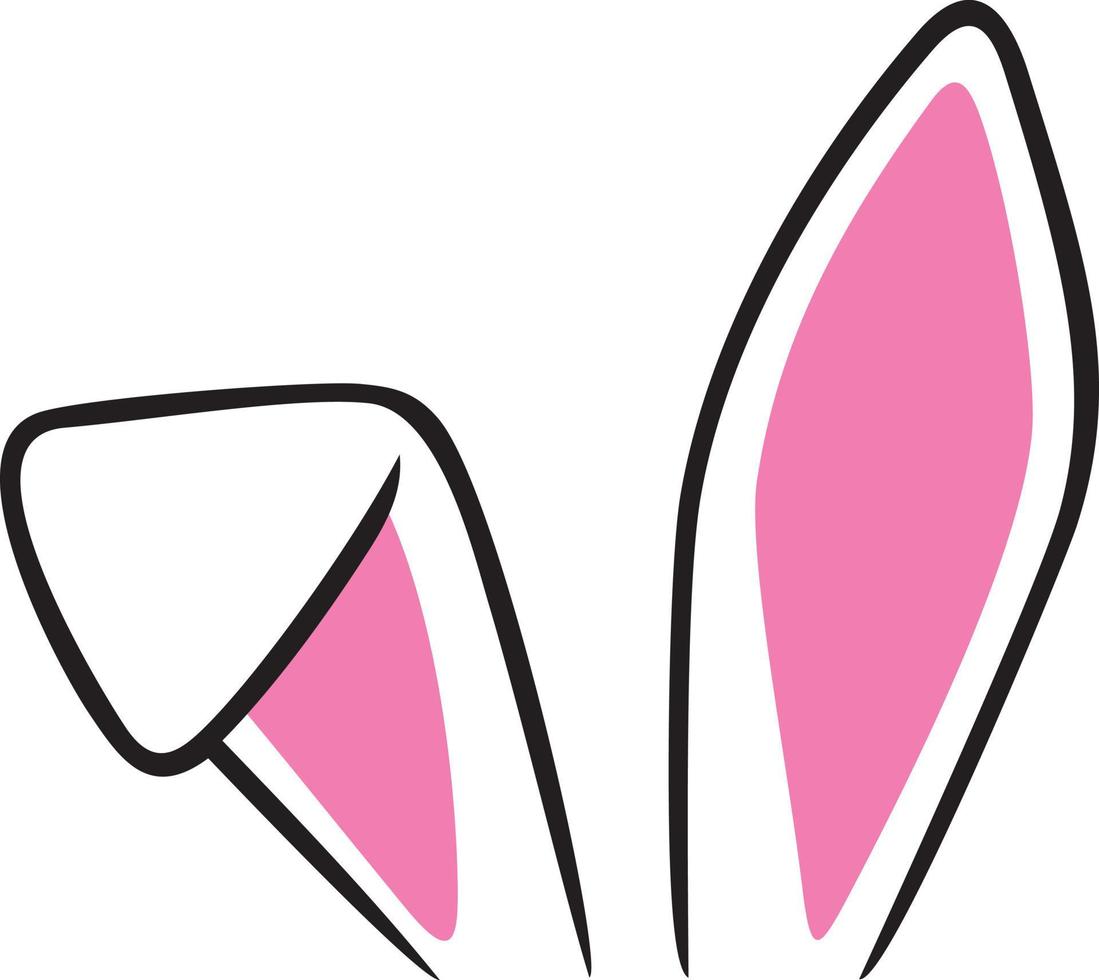 Bunny or rabbit ears color vector illustration