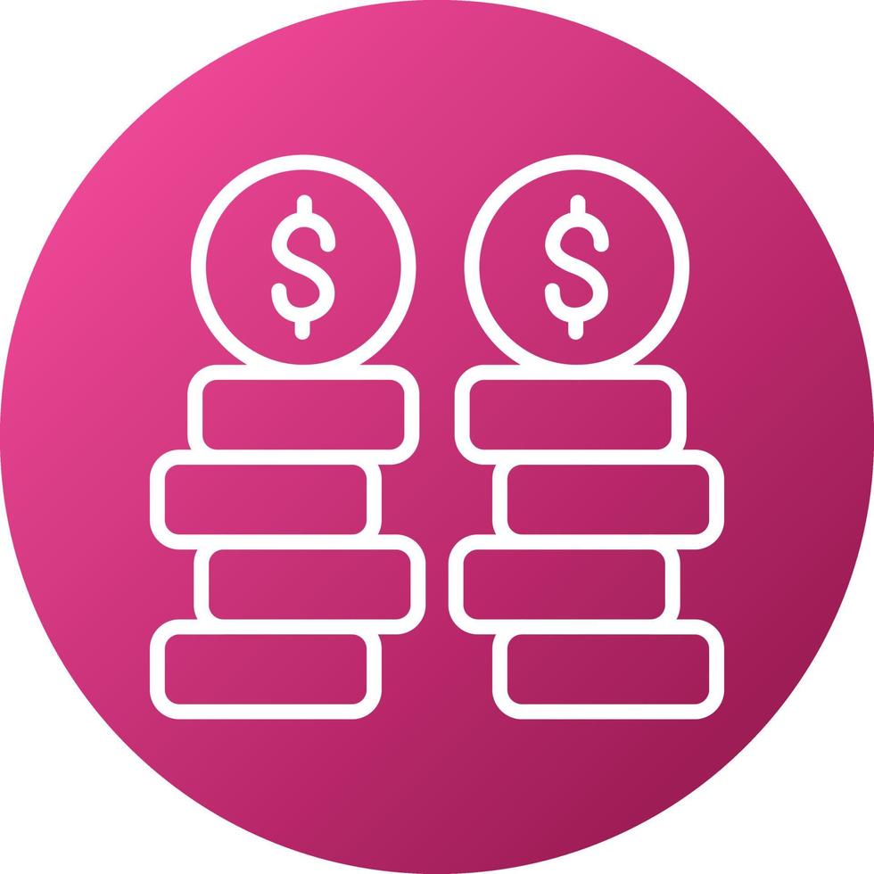 Stack Of Coins Icon Style vector