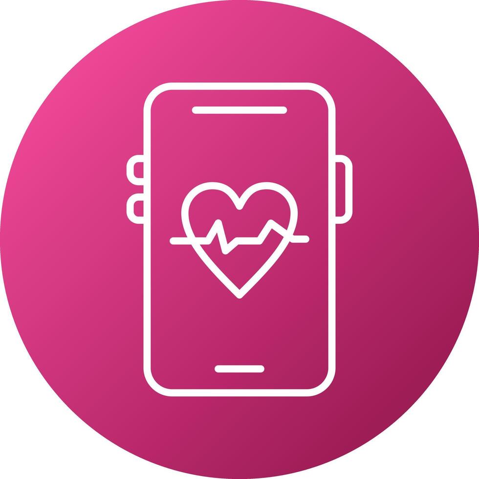 Mobile Heart Rate Icon Style vector