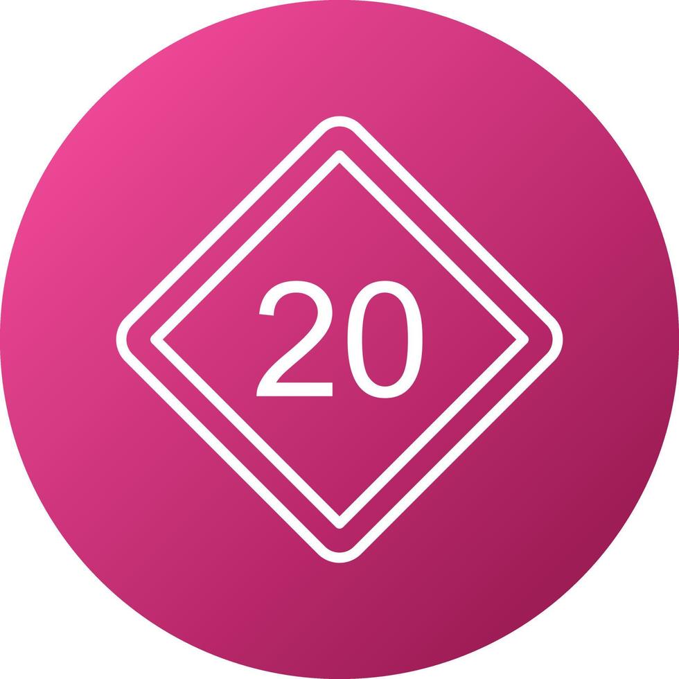 estilo de icono de límite de velocidad 20 vector