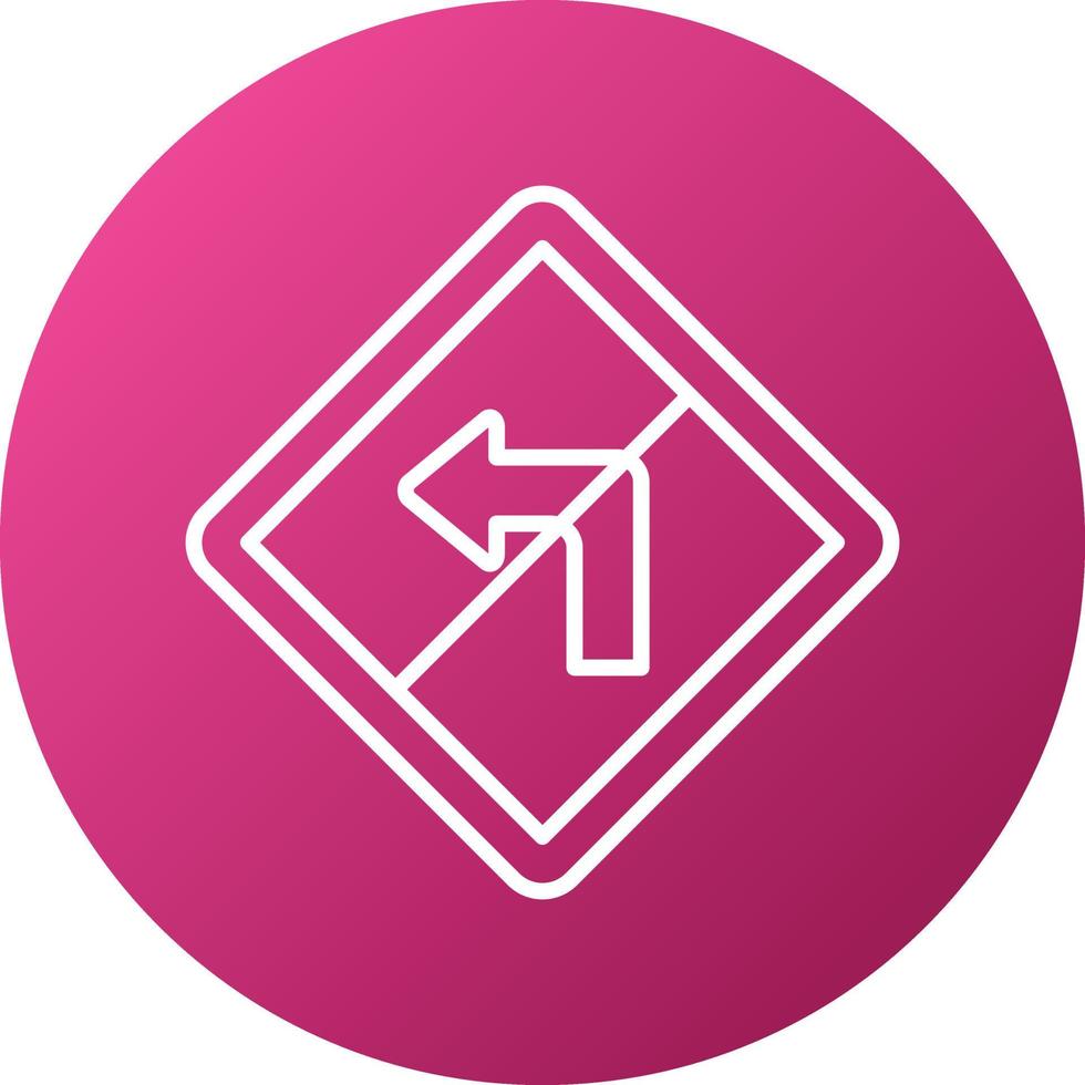 No Left Turn Icon Style vector