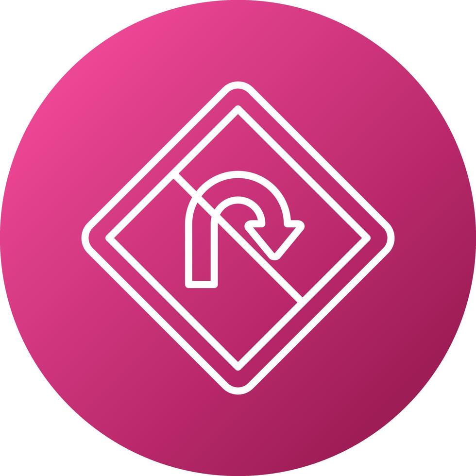 No U Turn Icon Style vector