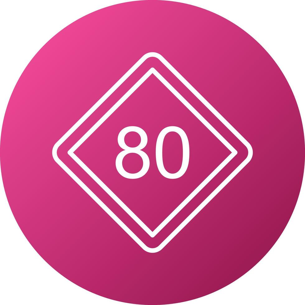 estilo de icono de límite de velocidad 80 vector