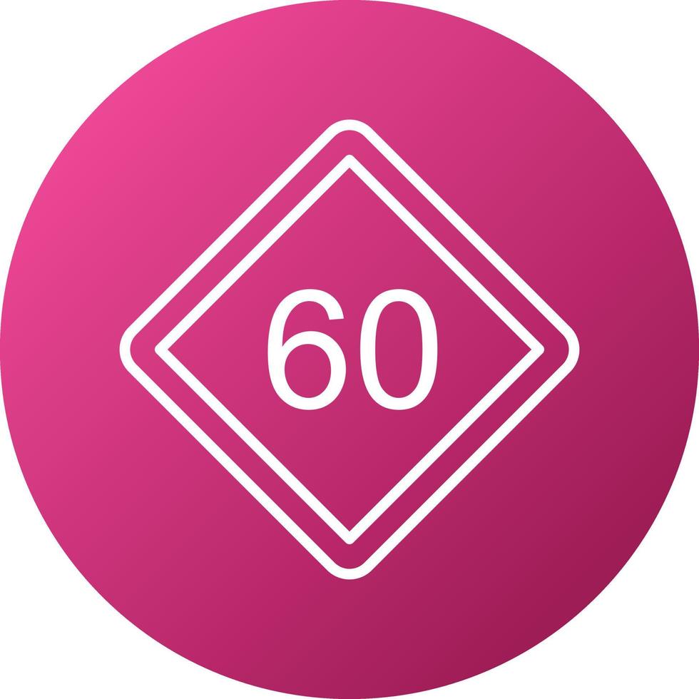 60 Speed Limit Icon Style vector