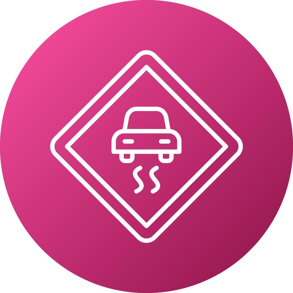 Slippery Road Icon Style vector