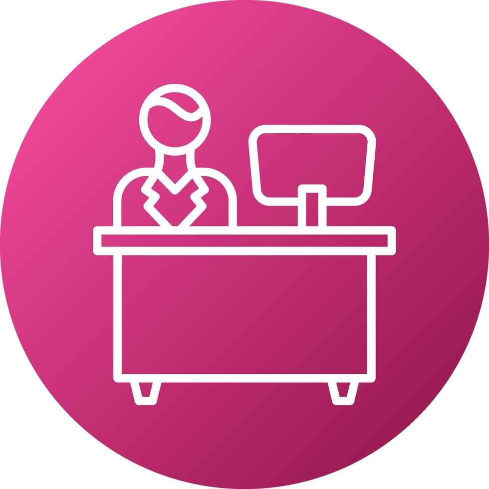 Reception Desk Icon Style vector