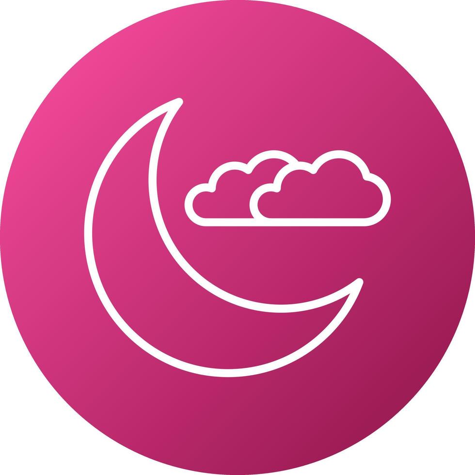 Crescent Moon Icon Style vector