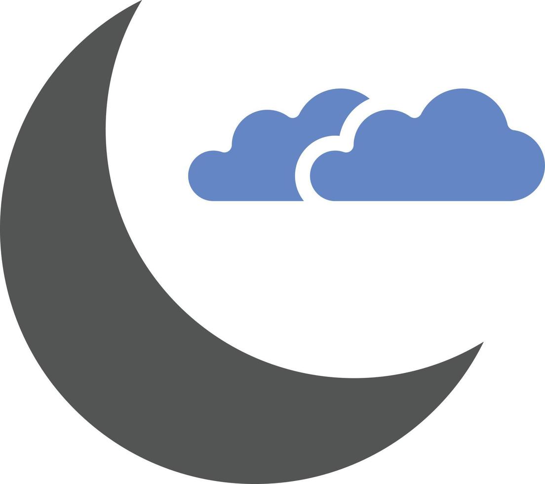 Crescent Moon Icon Style vector