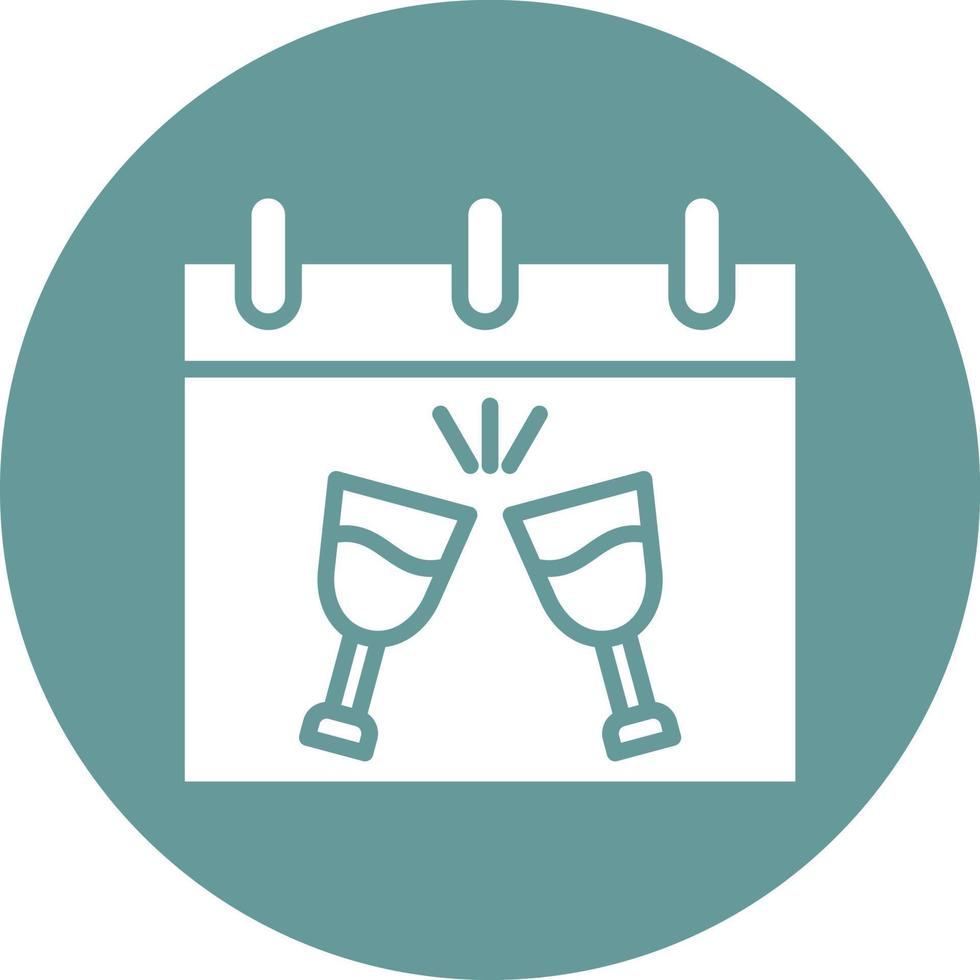New Year Calendar Icon Style vector