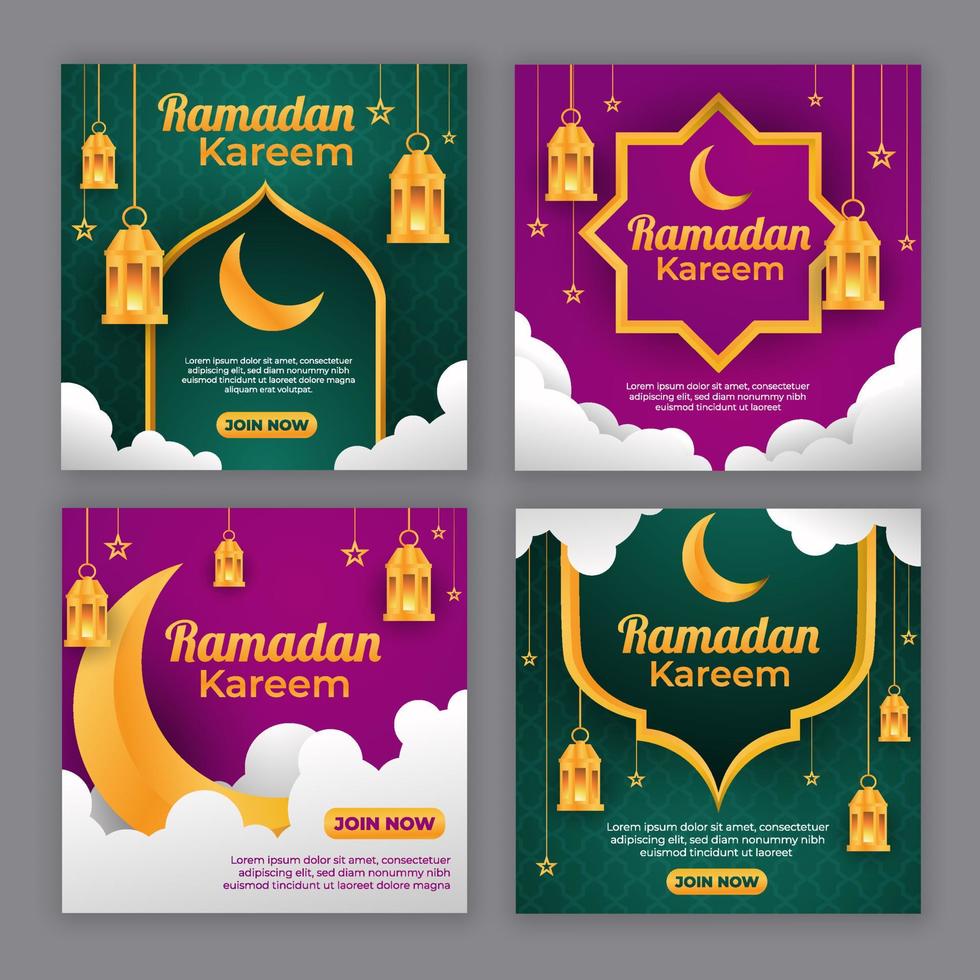 publicación en redes sociales del mes de ramadán vector