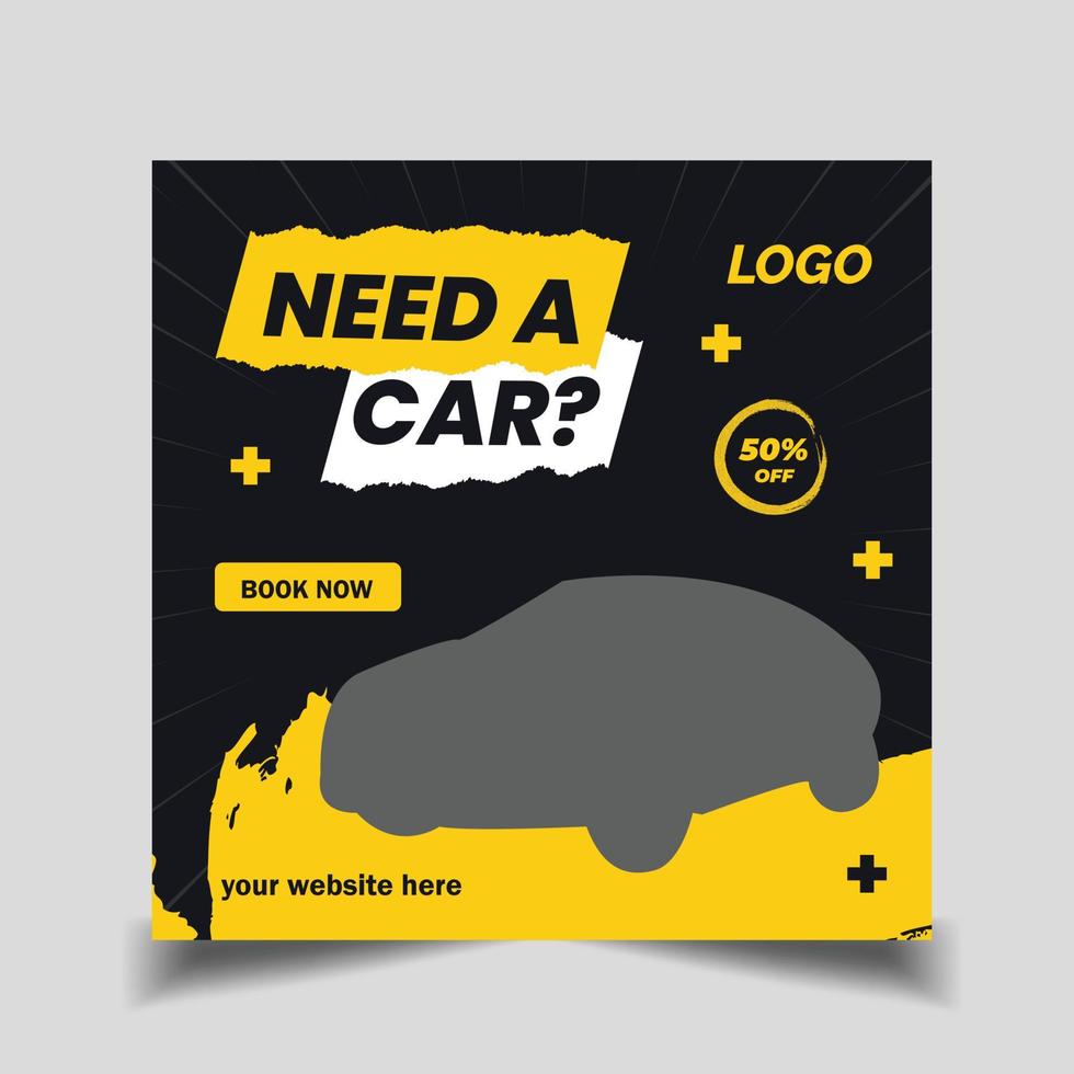 car social media post template vector