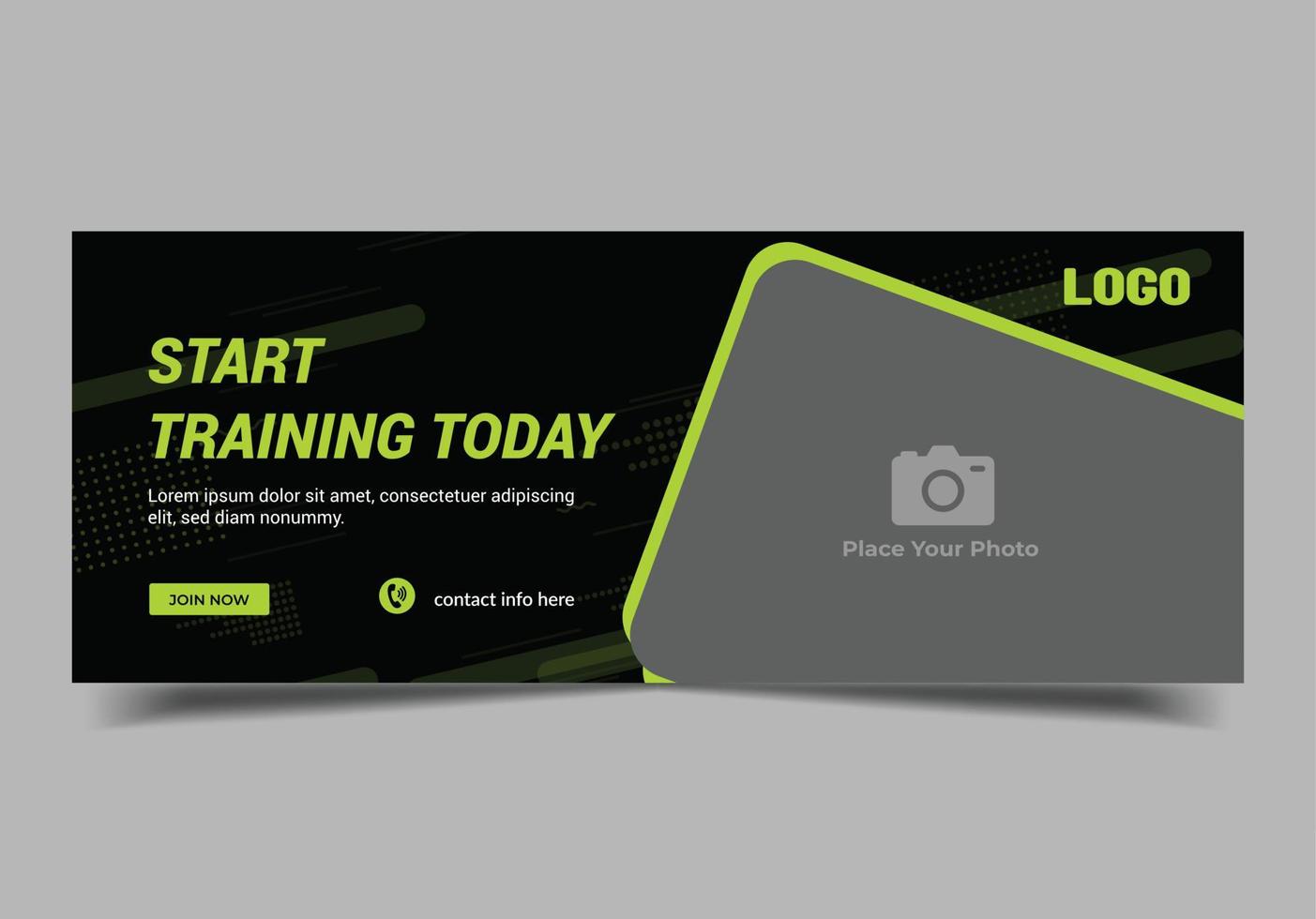 gym fitness social media post banner template, web banner template vector