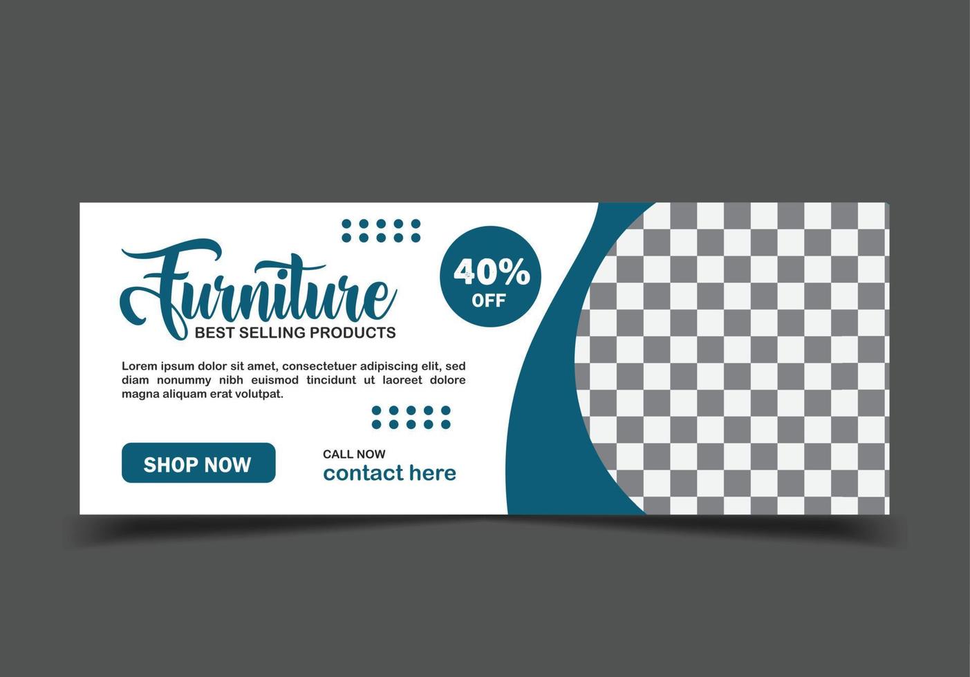 furniture social Media banner Template, furniture cover Template vector