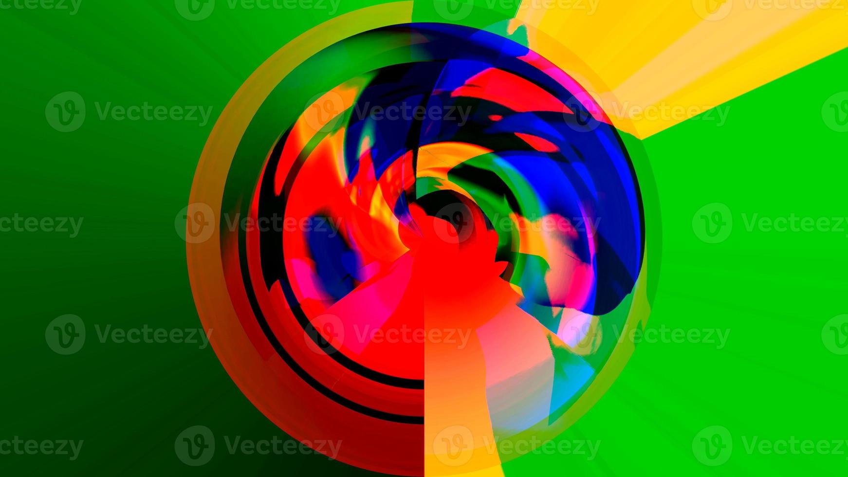 Abstract volumetric background with a spectacular combination of red, blue, yellow and green photo