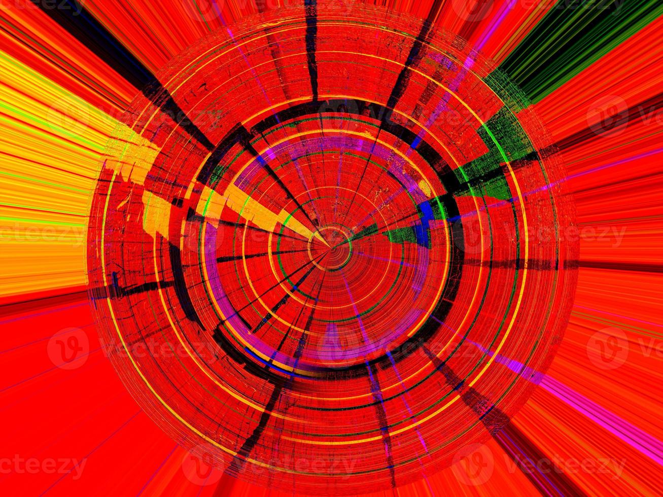 Abstract volumetric background with a spectacular combination of red, blue, yellow and green photo