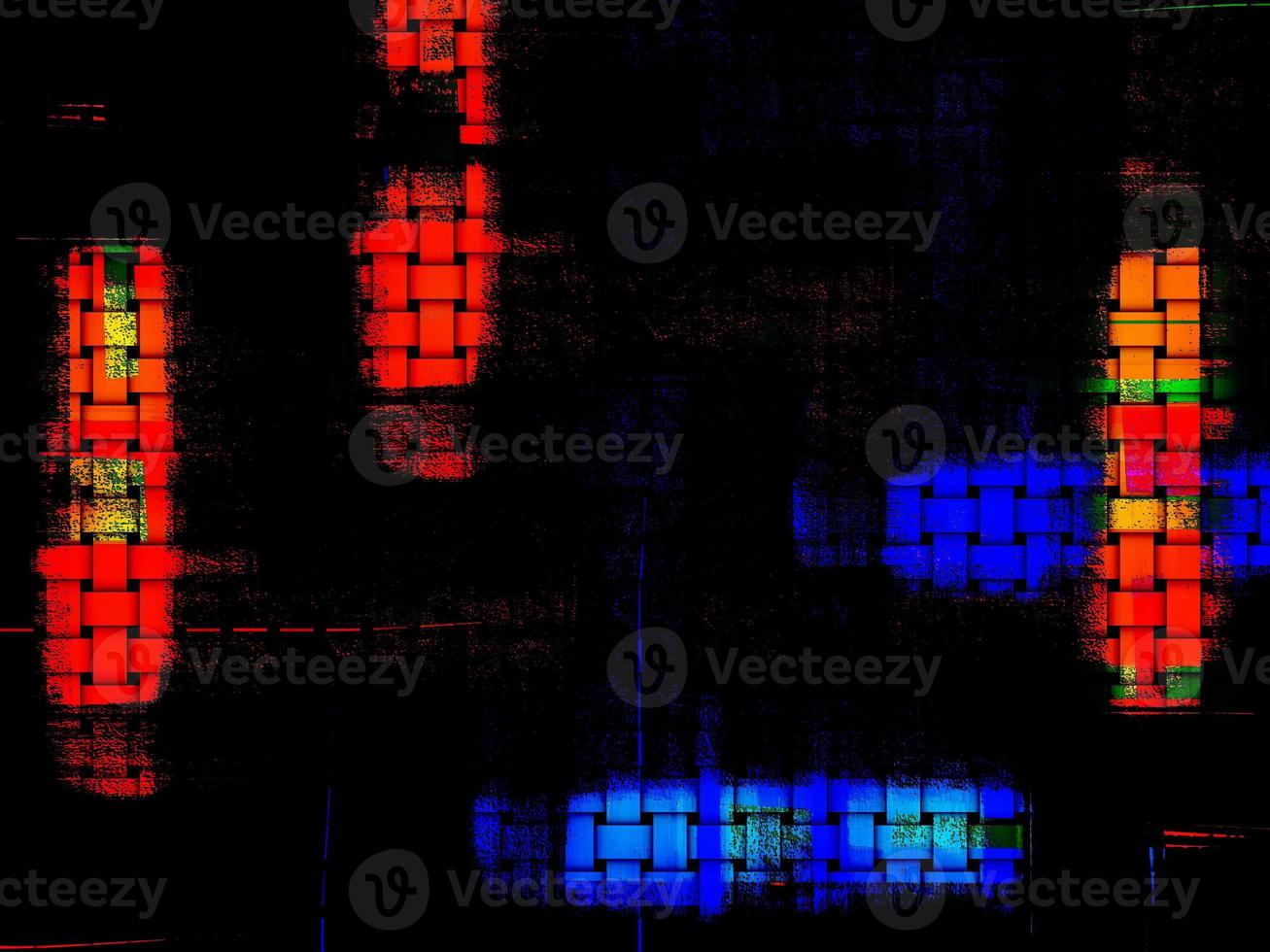 Abstract volumetric background with a spectacular combination of red, blue, yellow and green photo