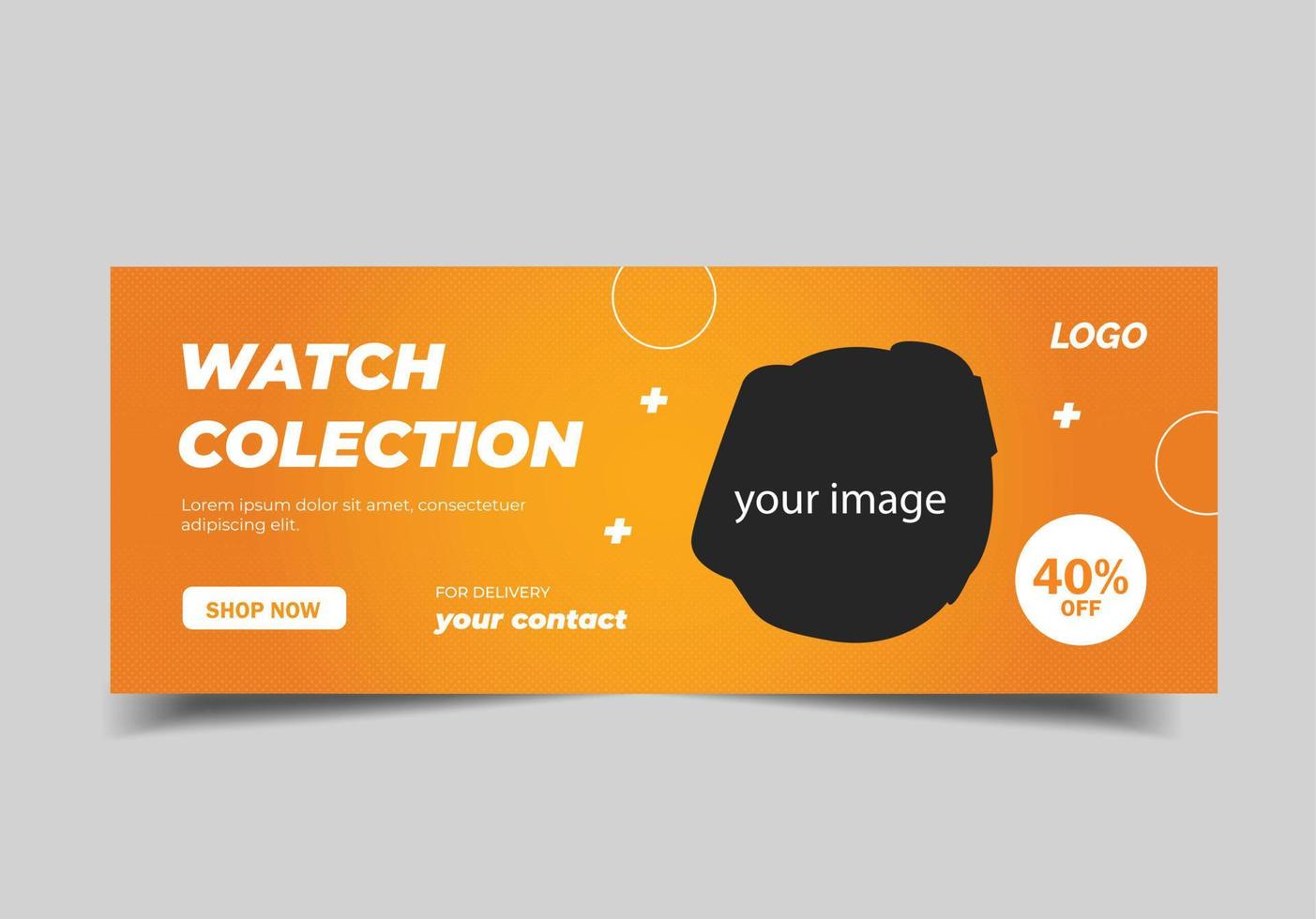 smart watch social media banner template vector