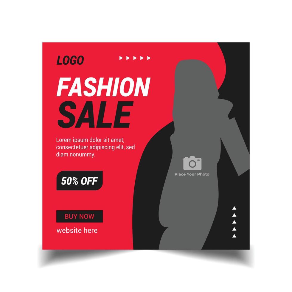 fashion sale social media post template, abstract square flyer templates vector