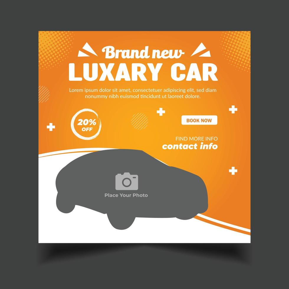 Rent a Luxury car for social media post template vector