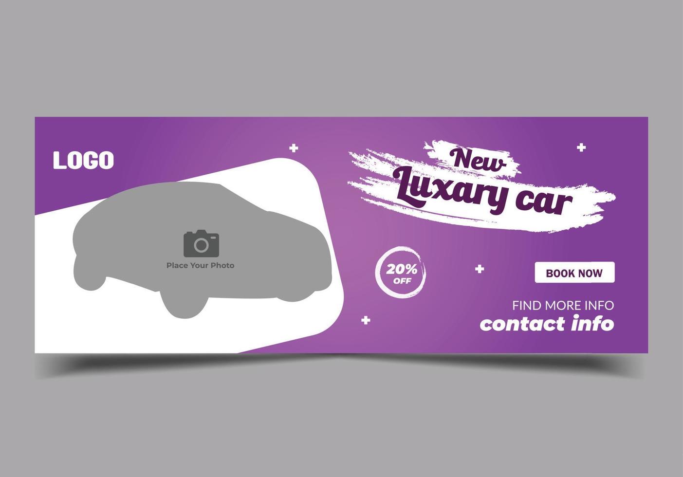 Rent a Luxury car for social media banner template vector