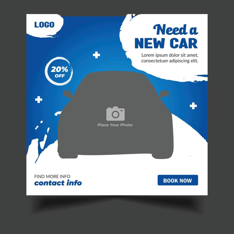 Rent a Luxury car for social media post template vector