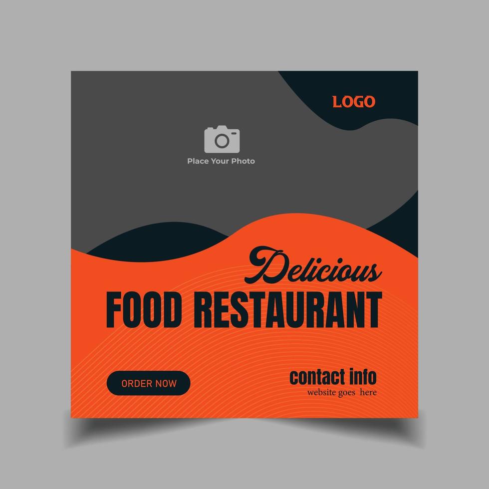 Food and Restaurant Social Media Post Template vector