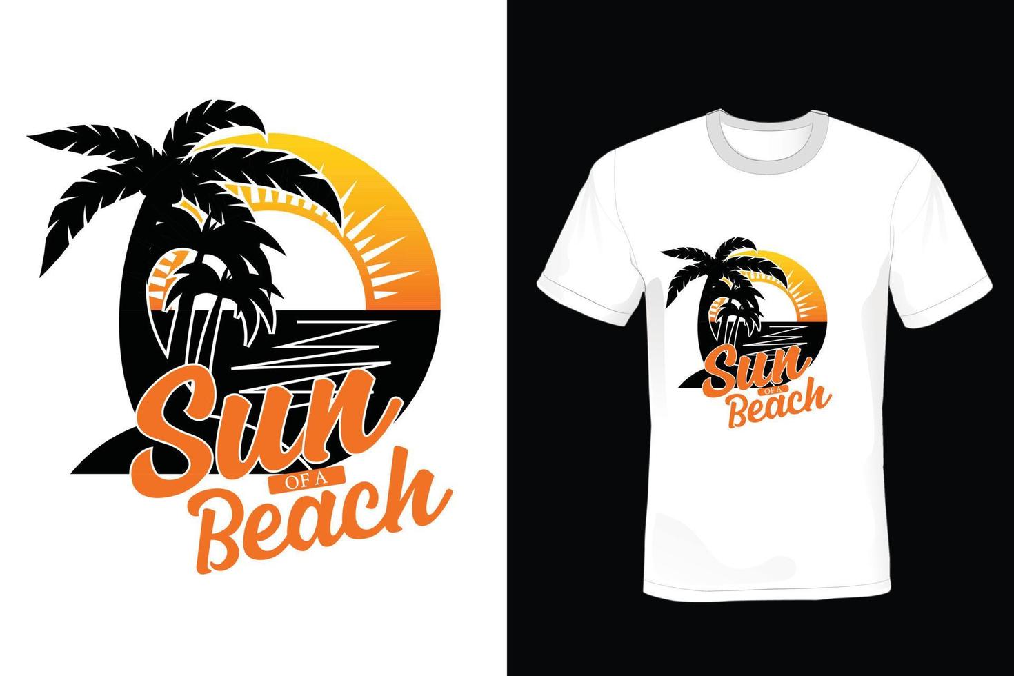 diseño de camisetas de playa y verano, vintage, tipografía vector