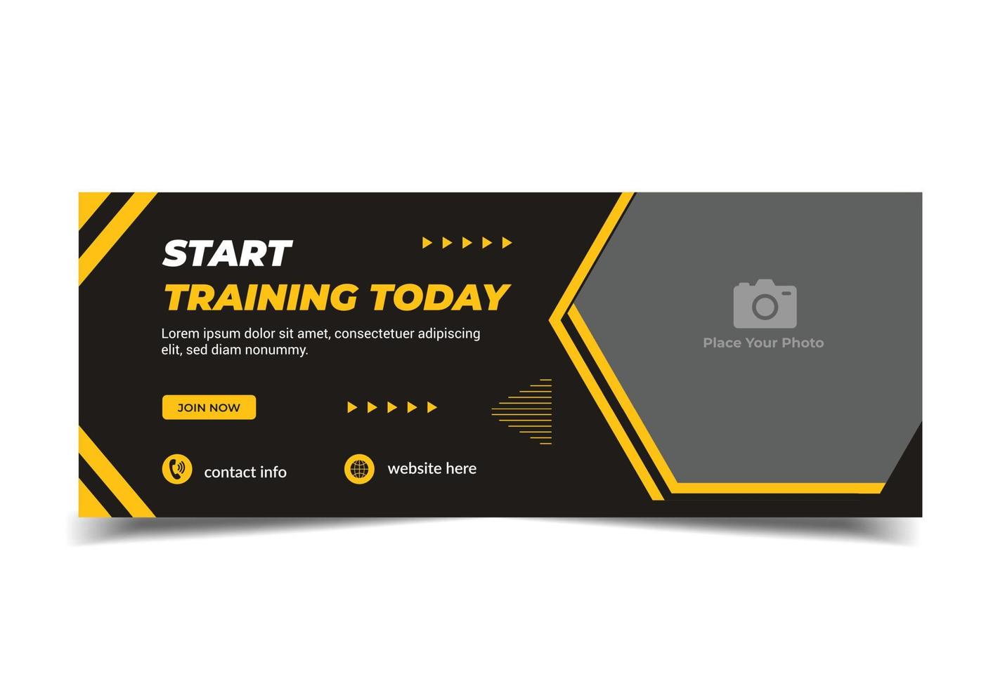 gym fitness social media post banner template, web banner template vector