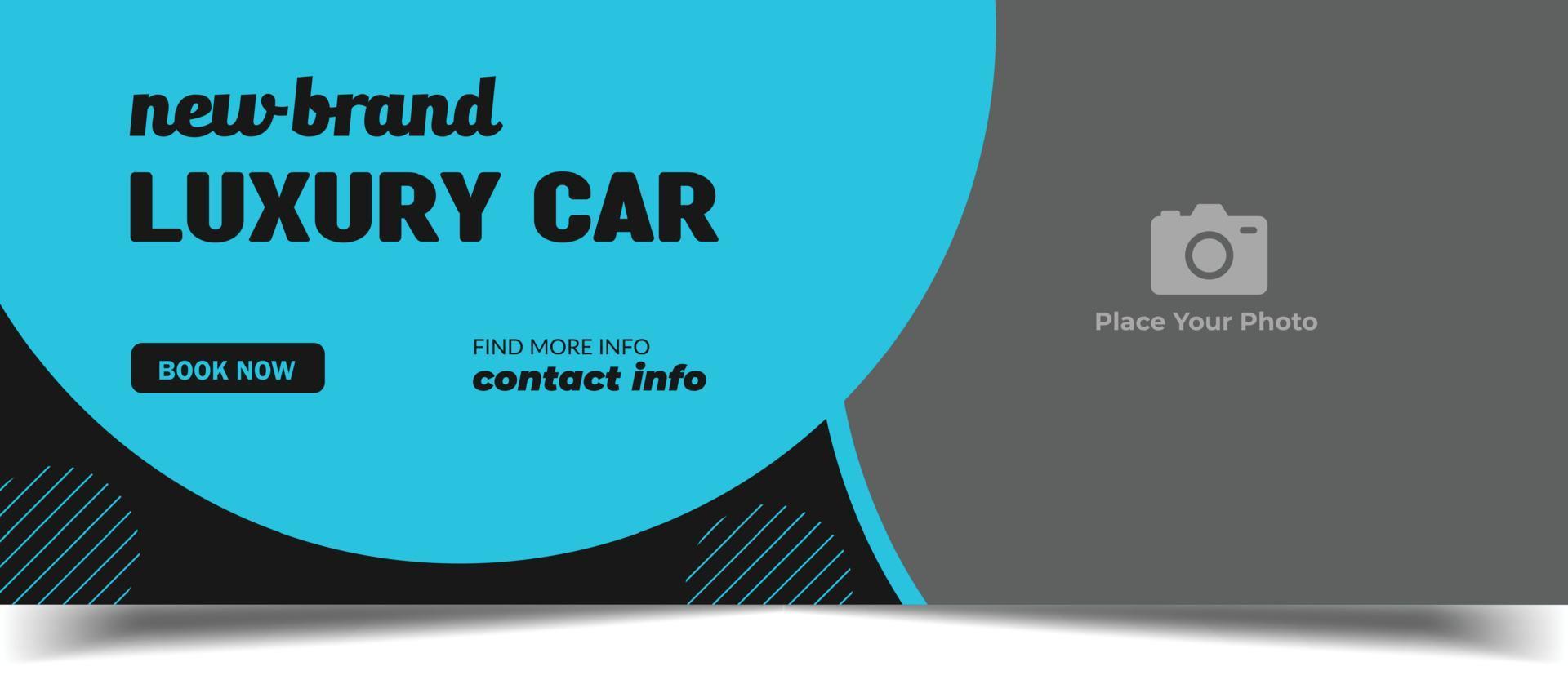 Rent a Luxury car for social media banner template vector