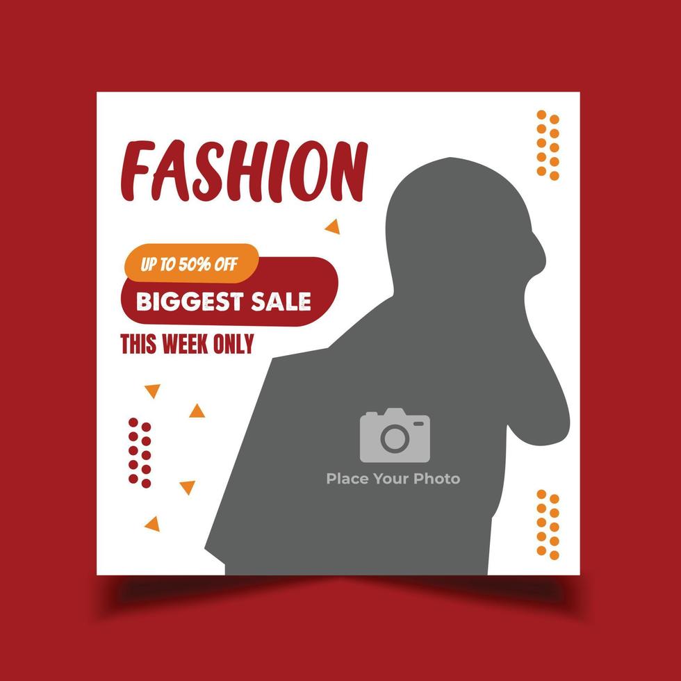 fashion sale social media post template, abstract square flyer templates vector