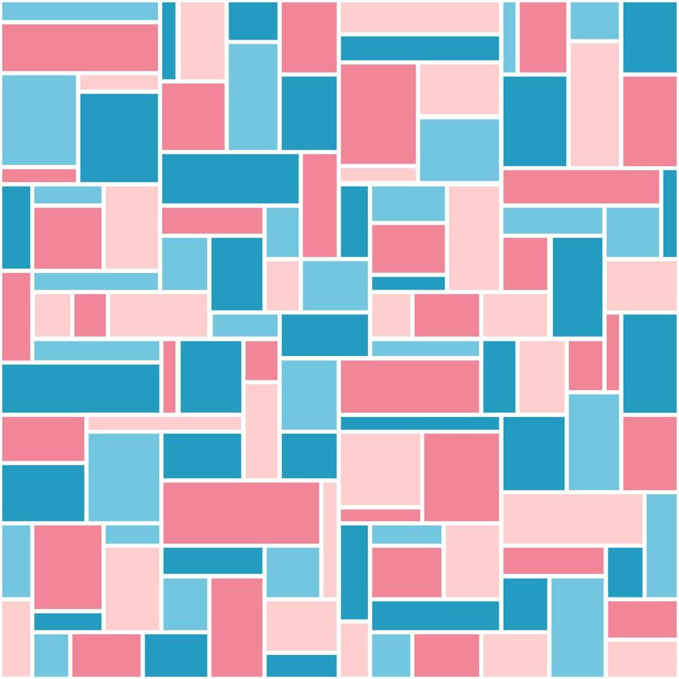 Vector abstract geometric background. Mosaic tiles in pastel colors. Multicolored rectangles