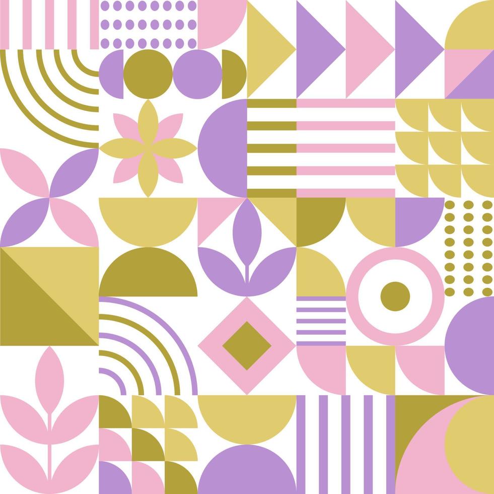 Vector scandinavian pattern. Minimalistic geometric background. Simple cute summer elements.