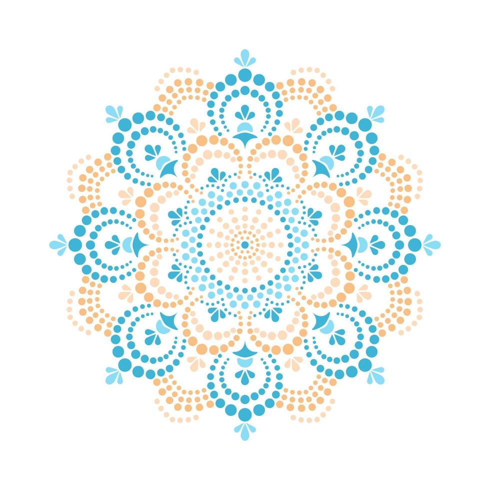 mandala de pintura de puntos vectoriales. estilo aborigen de pintura de puntos vector