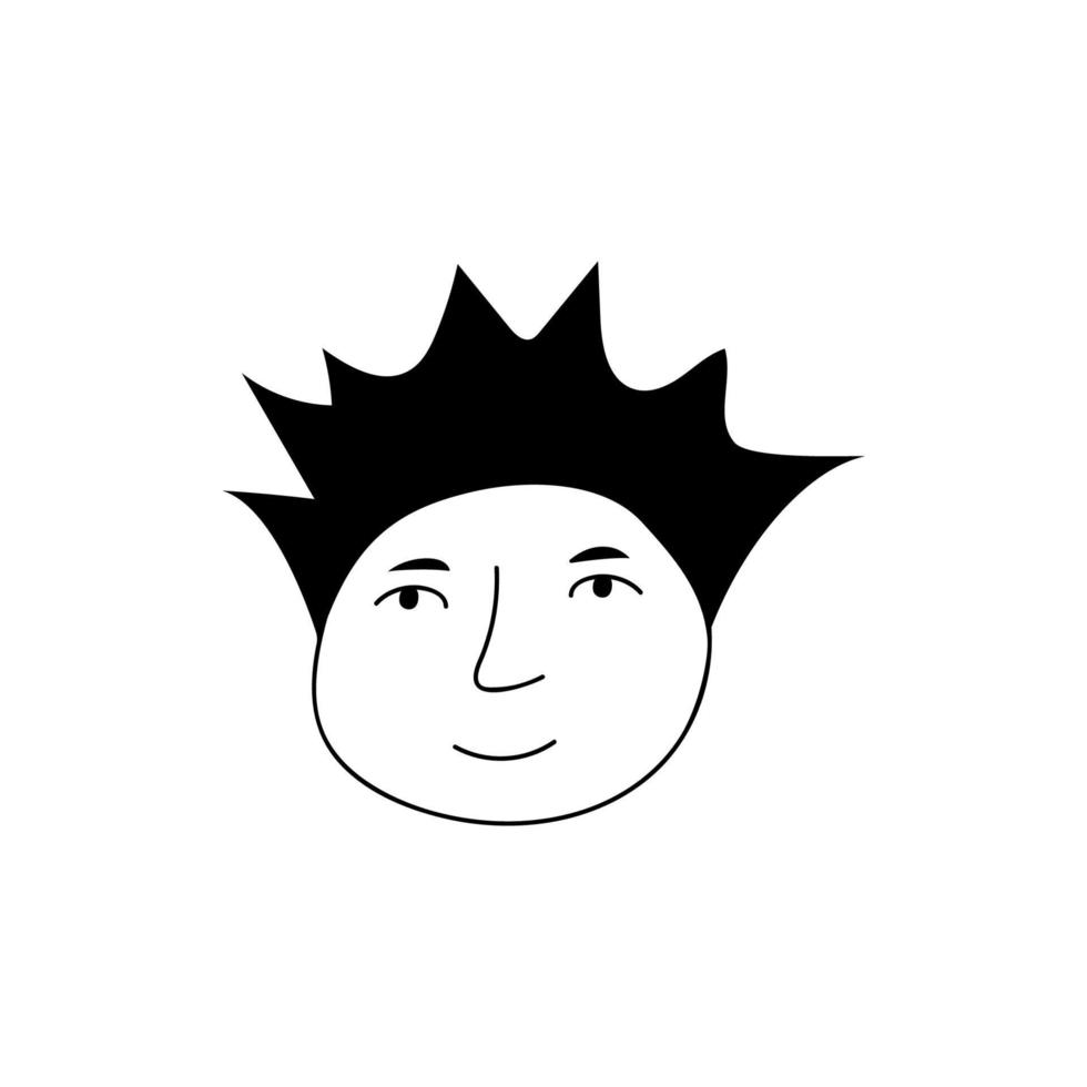 Hand drawn human face doodle. Young guy. Isolated ink drawing with a pen. Pencil drawing. vector