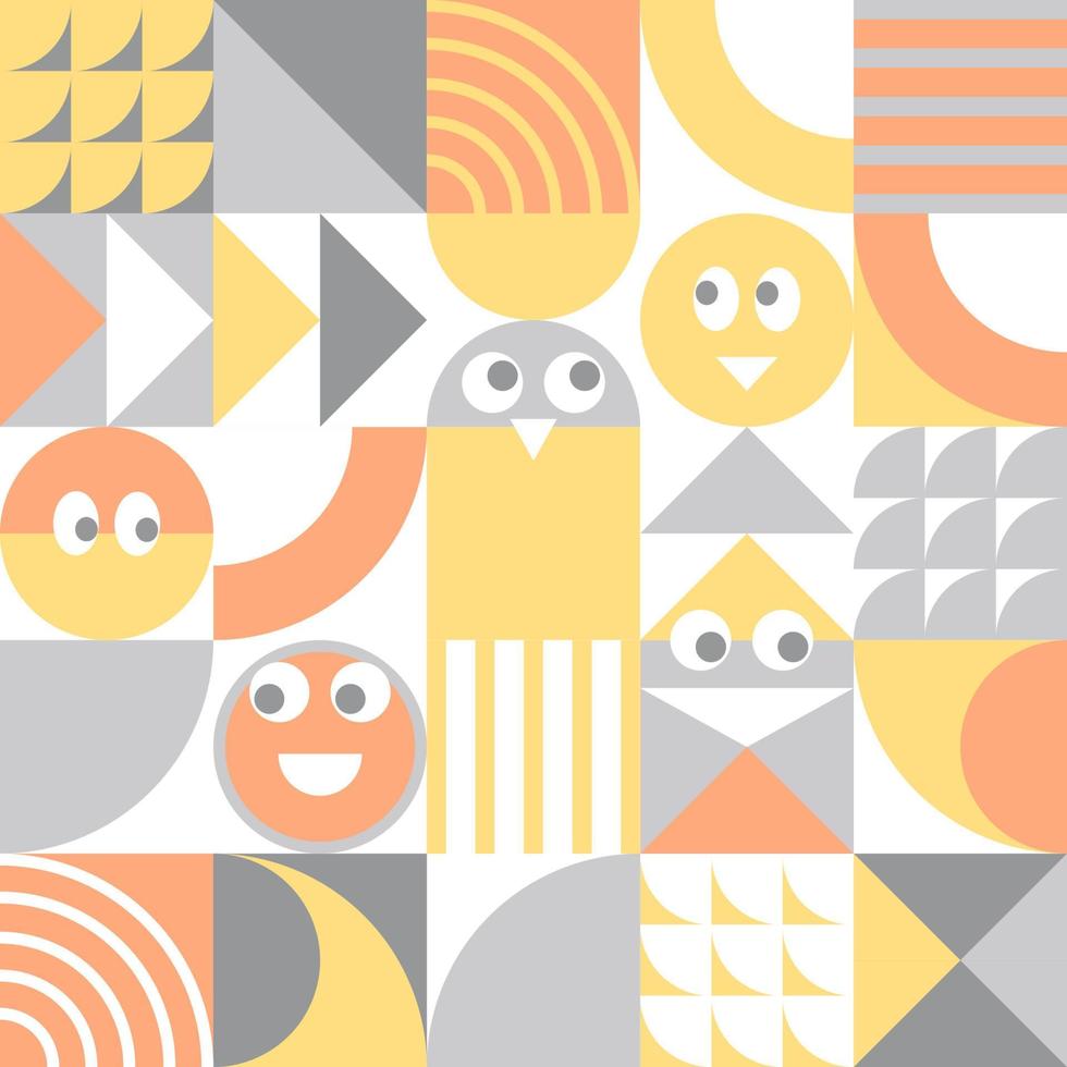 Geometric minimalistic seamless vector pattern. Multicolored abstract flat scandinavian pattern.