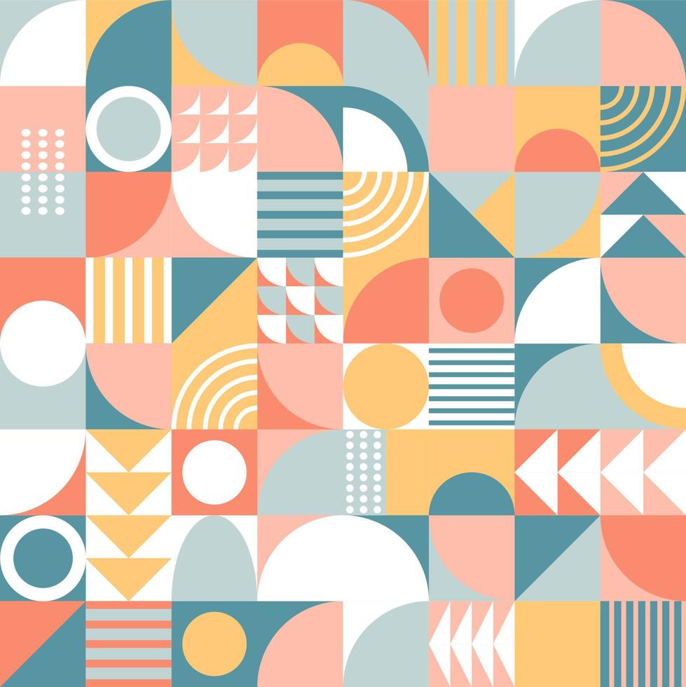 Geometric minimalistic seamless vector pattern. Multicolored abstract flat scandinavian pattern.