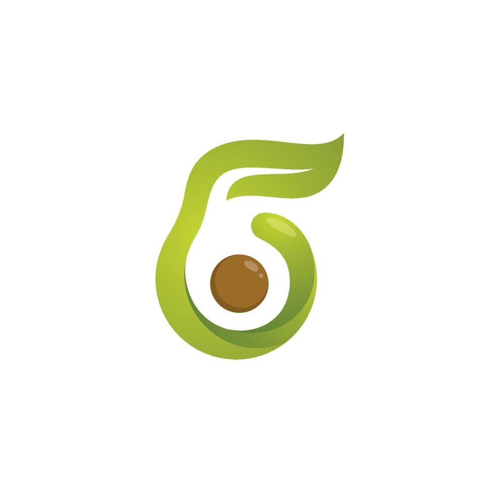 plantilla de logotipo de fruta de aguacate, símbolos de alimentos saludables vector