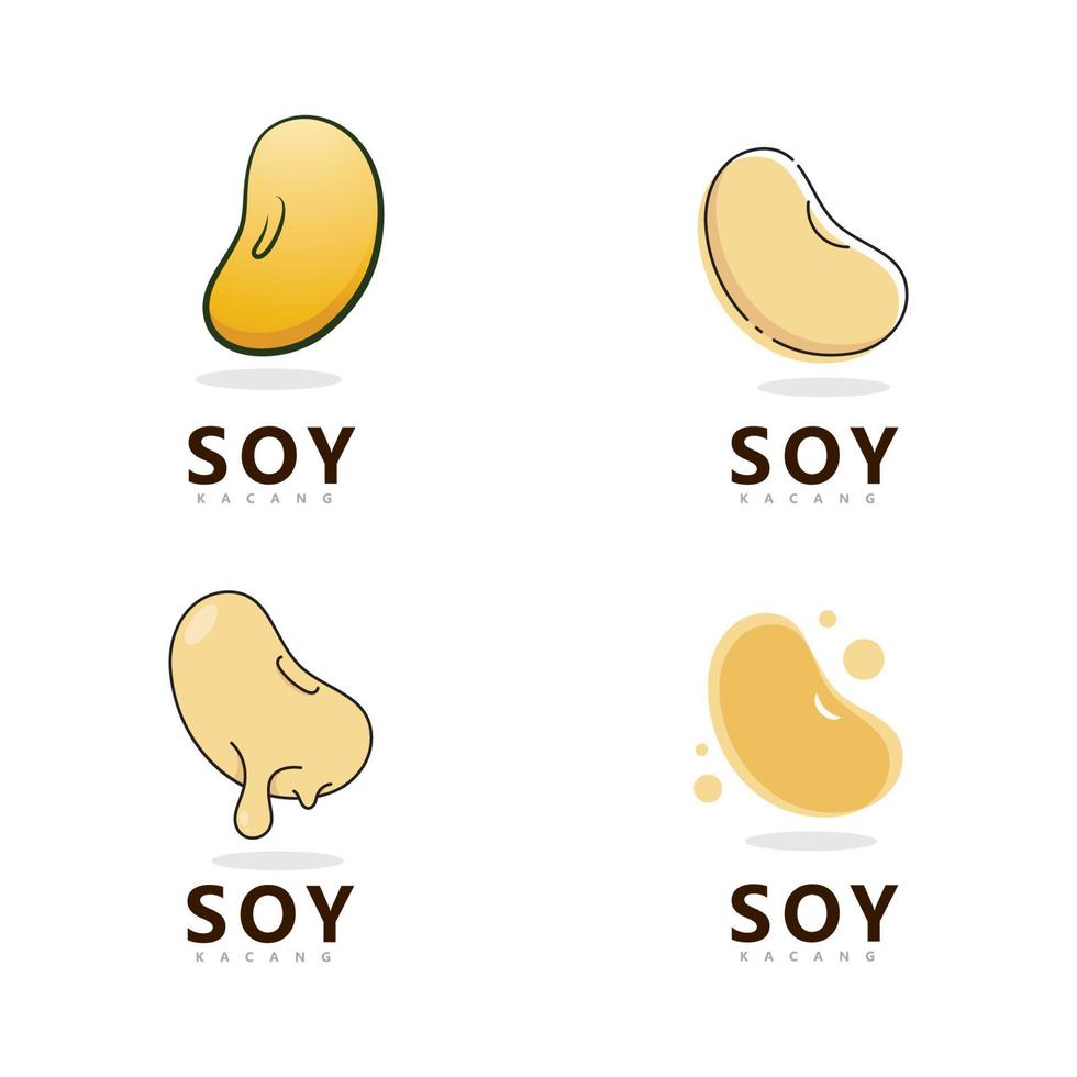 Soybean Logo vector template design. Healthy Food simple vector illustration