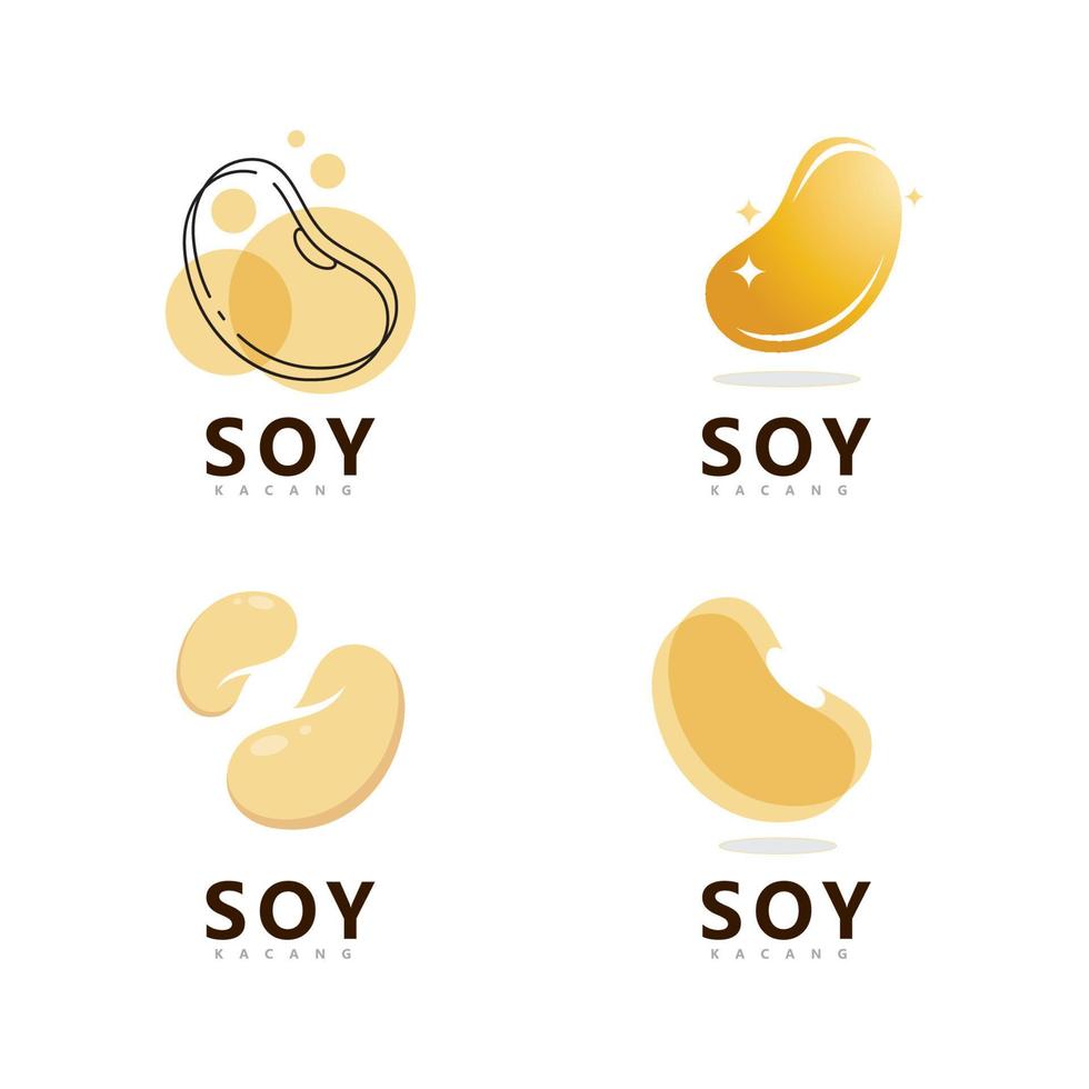 Soybean Logo vector template design. Healthy Food simple vector illustration