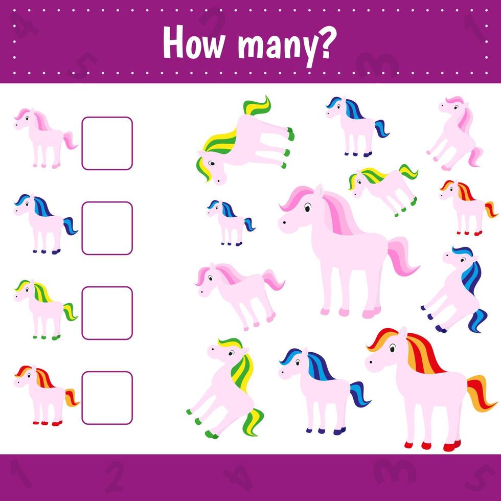 Count how many unicorns vector