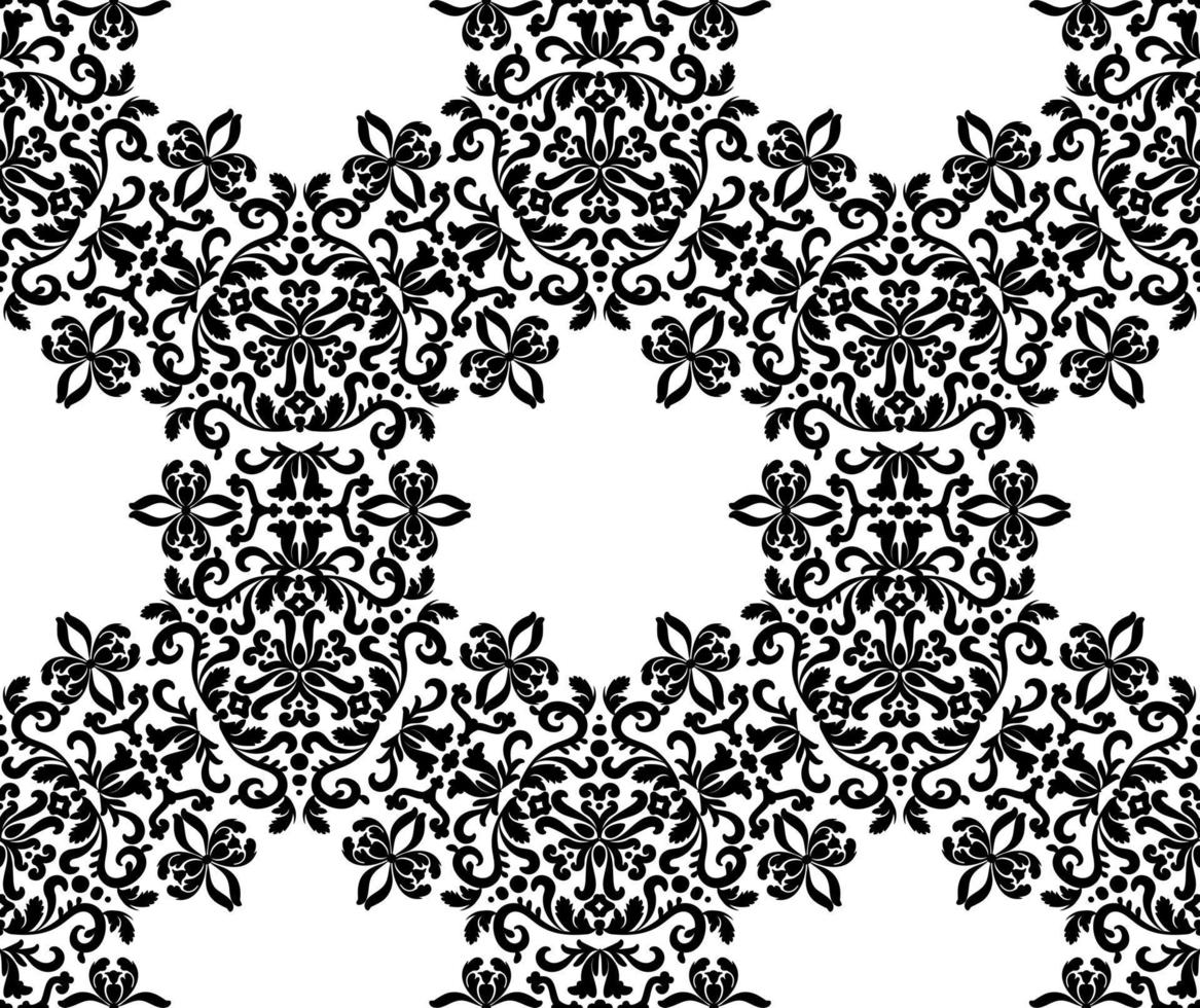 volutas elegantes con adornos patrón de vector transparente.blanco y negro. textura decorativa. patrones mehndi. para tela, papel pintado, patrón veneciano, textil, embalaje.