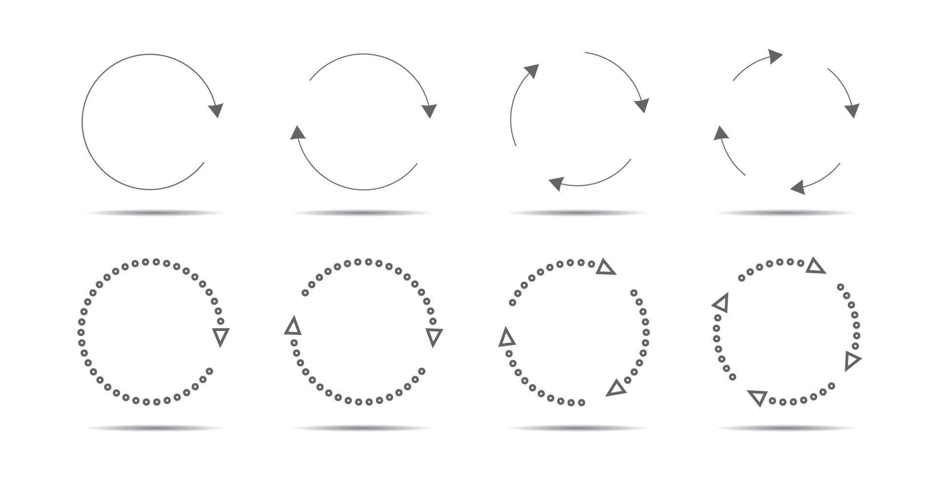 Set of grey circle arrows. Vector Icons