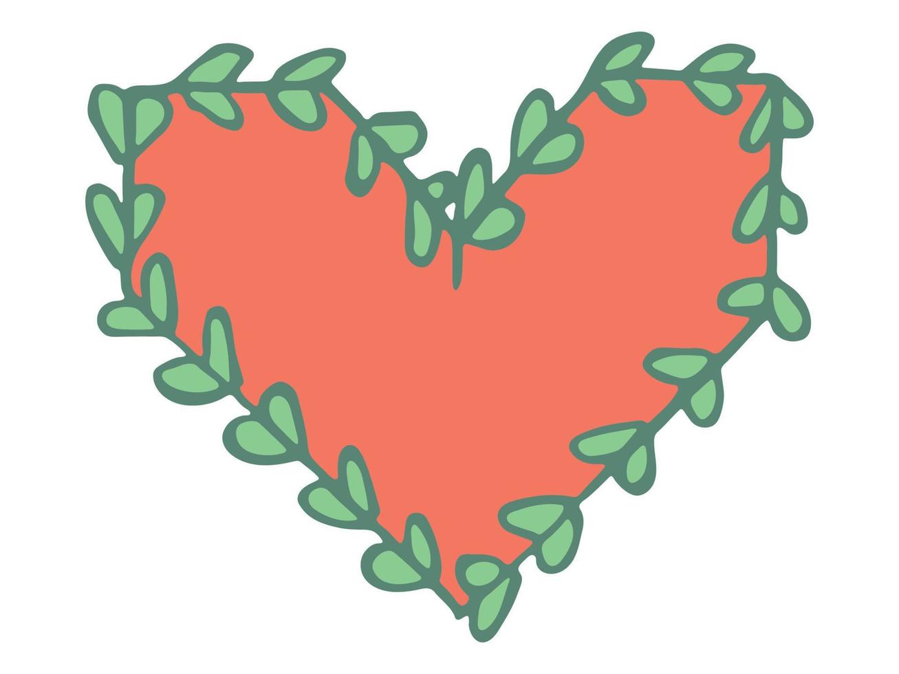 simple ilustración de corazón dibujada a mano aislada en un fondo blanco. lindo garabato del corazón del día de san valentín. vector